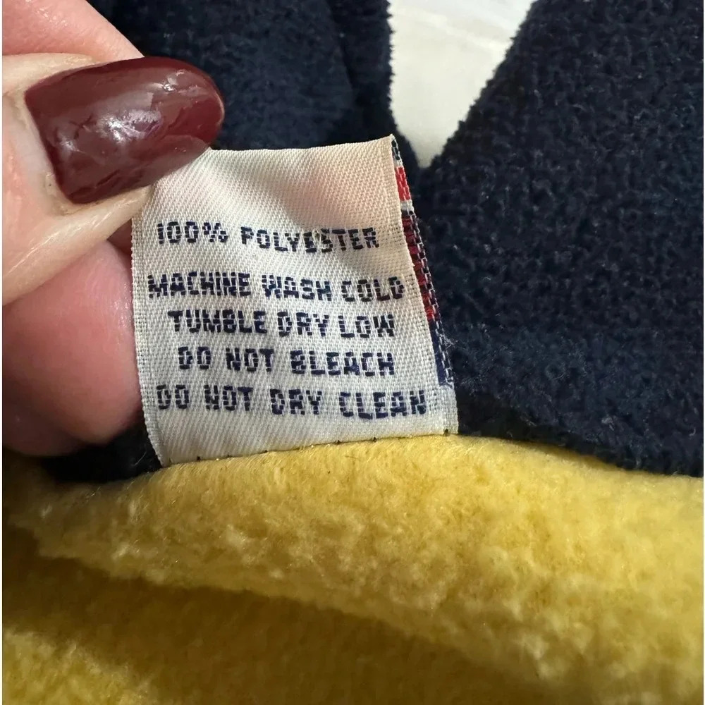 90’s San Francisco Tourist Zip Up Fleece Jacket XL Overized Unisex Yellow Navy - Picture 5 of 11